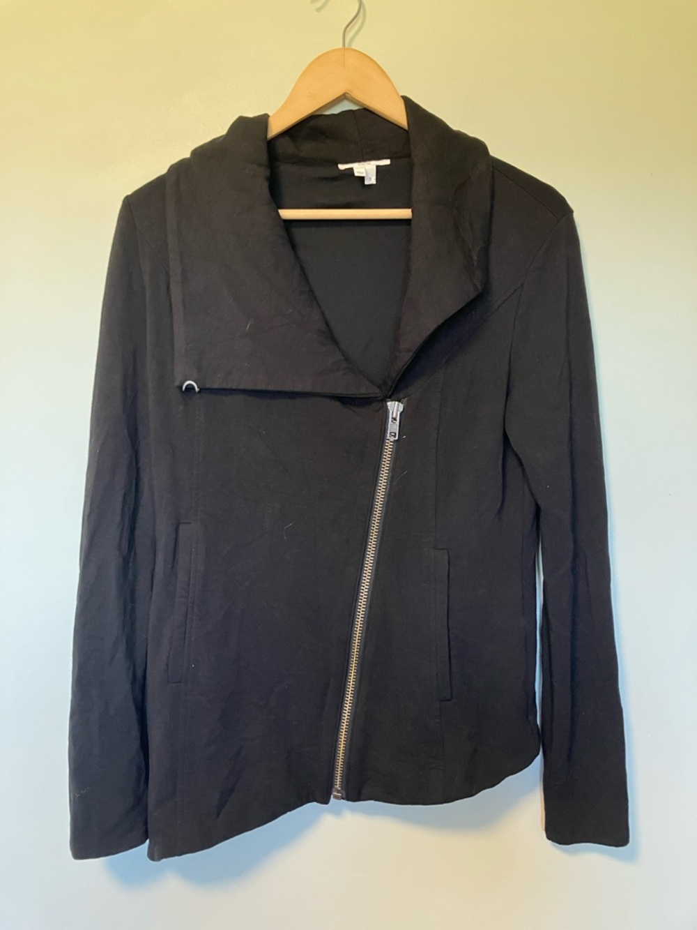 Helmut Lang Black Asymmetrical Zip Jacket
